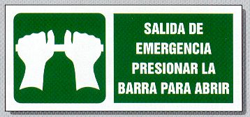 6 SALIDA DE EMERGENCIA PRESIONAR LA BARRA PARA ABRIR 2 · IMAGENES FOTOS DIBUJOS
